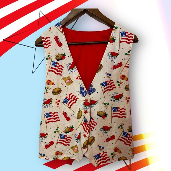 Vintage Daisy Kingdom Patty's Picnic USA Vest Handmade 1997 size large - Picture 15 of 15
